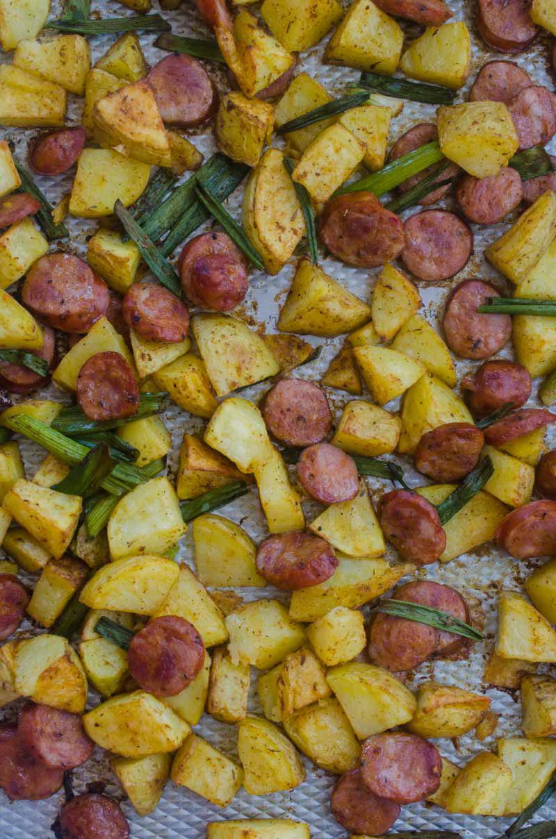 If you are looking for a quick and easy meal this is it! Andouille Potato Sheet Pan Dinner is an easy and flavor packed meal that is perfect for weeknights. 