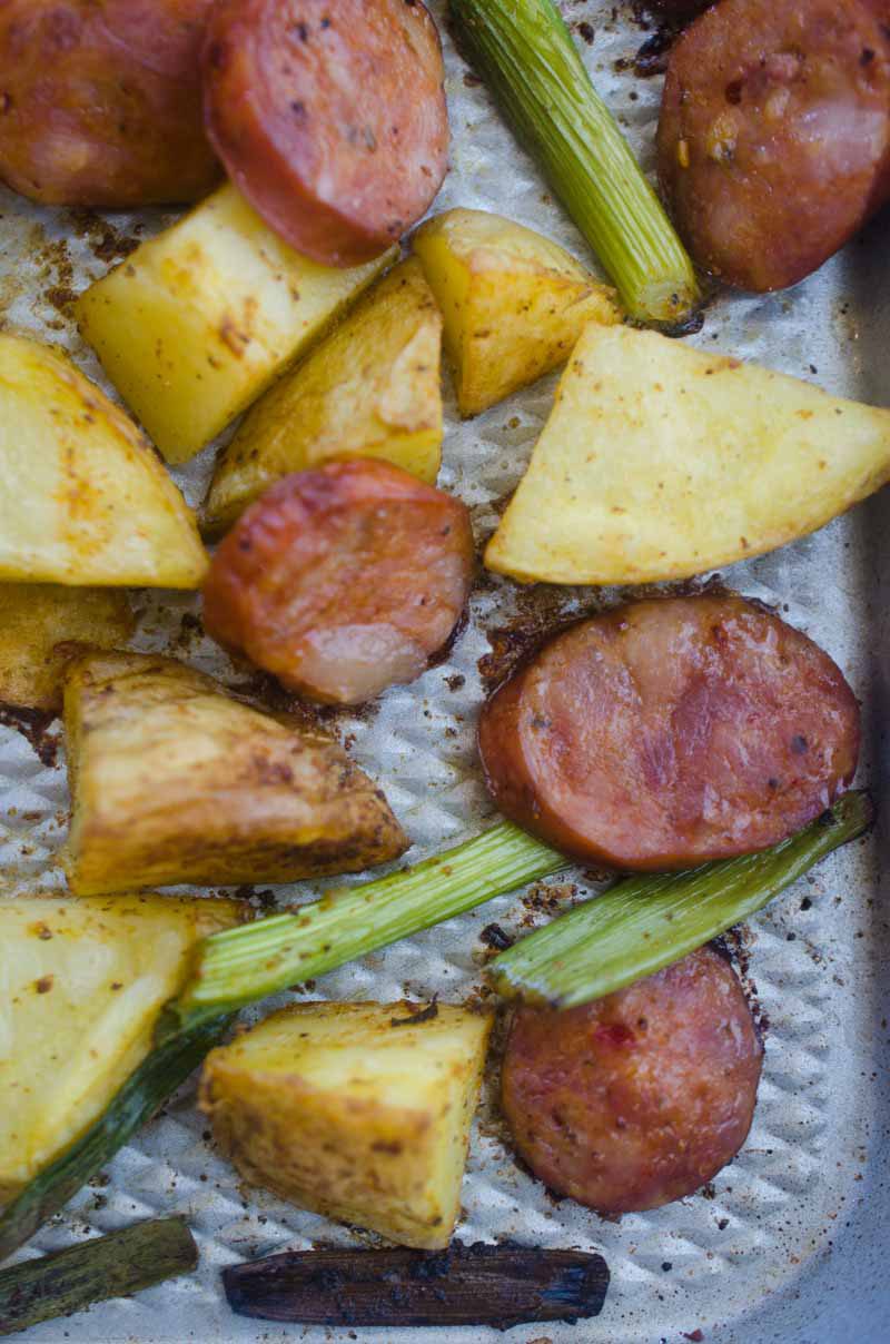If you are looking for a quick and easy meal this is it! Andouille Potato Sheet Pan Dinner is an easy and flavor packed meal that is perfect for weeknights. 