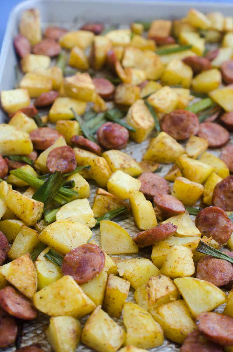 If you are looking for a quick and easy meal this is it! Andouille Potato Sheet Pan Dinner is an easy and flavor packed meal that is perfect for weeknights. 