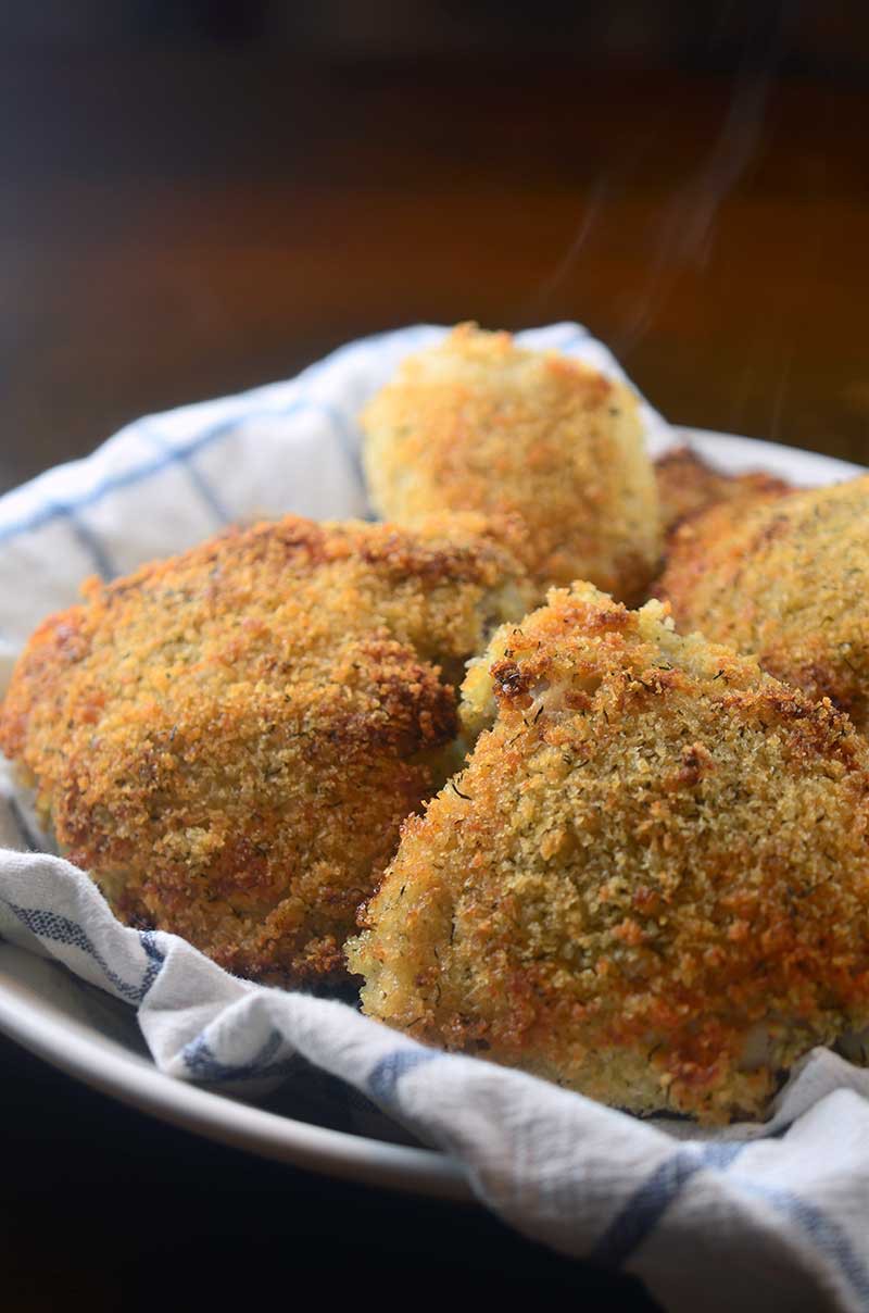 Dill Brined Oven Fried Chicken