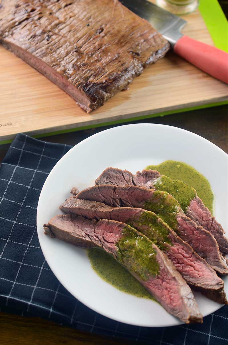 Flank Steak with Asian Chimichurri Sauce