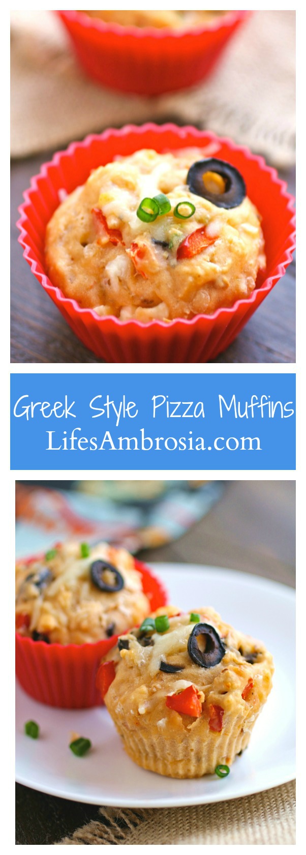 These easy Greek Style Pizza Muffins are great to have on hand for breakfasts and snacks on the go!