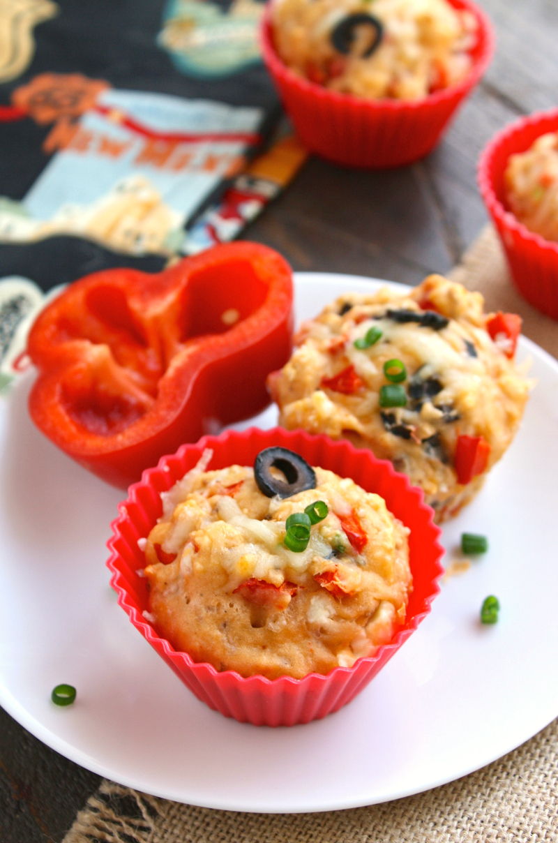 These easy Greek Style Pizza Muffins are great to have on hand for breakfasts and snacks on the go! 