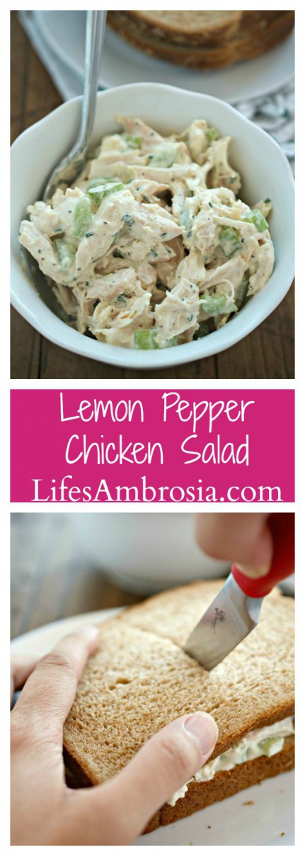 #ad Lemon Pepper Chicken Salad is a summery twist on the classic and sure to become a new favorite! #brightbites