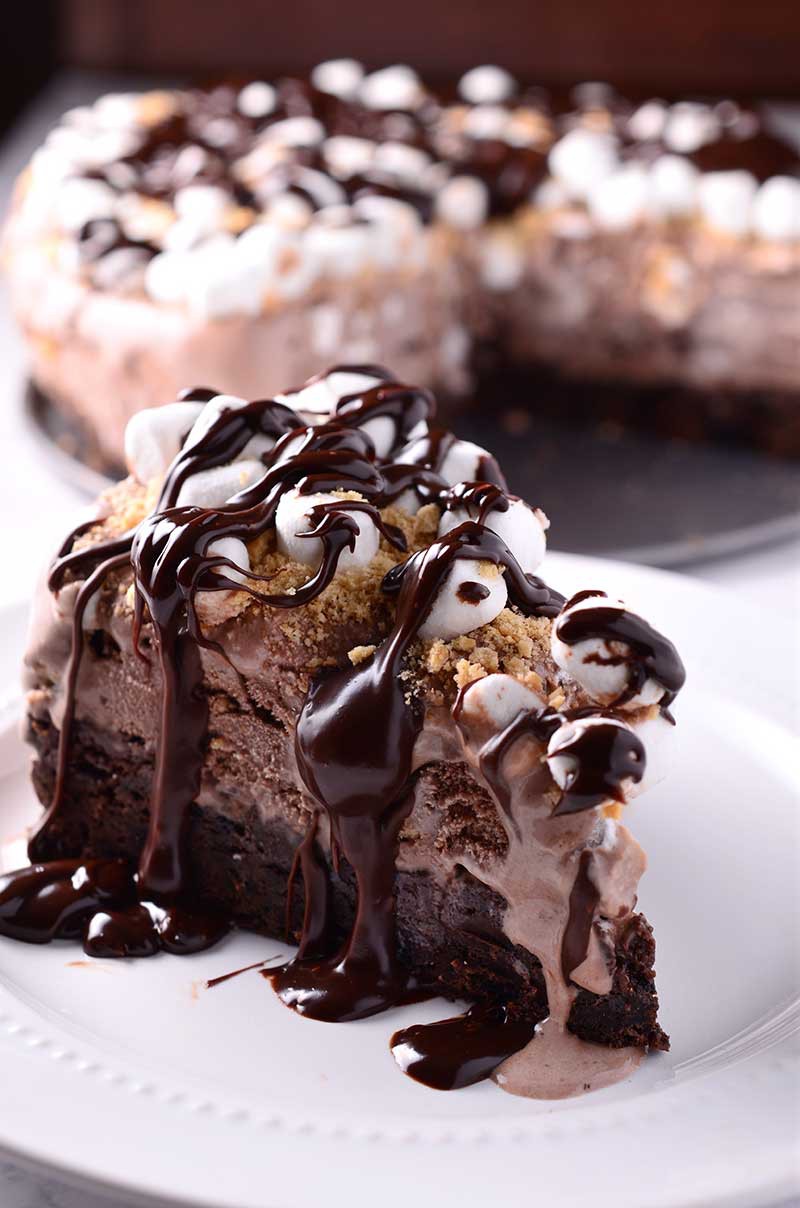Oreo Brownie and Smores Ice Cream Cake
