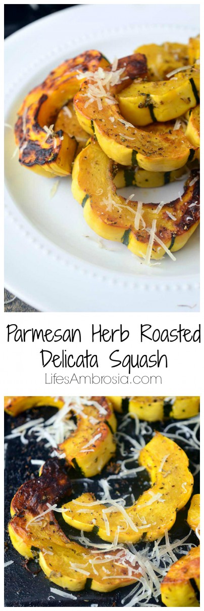 Parmesan Herb Roasted Delicata Squash