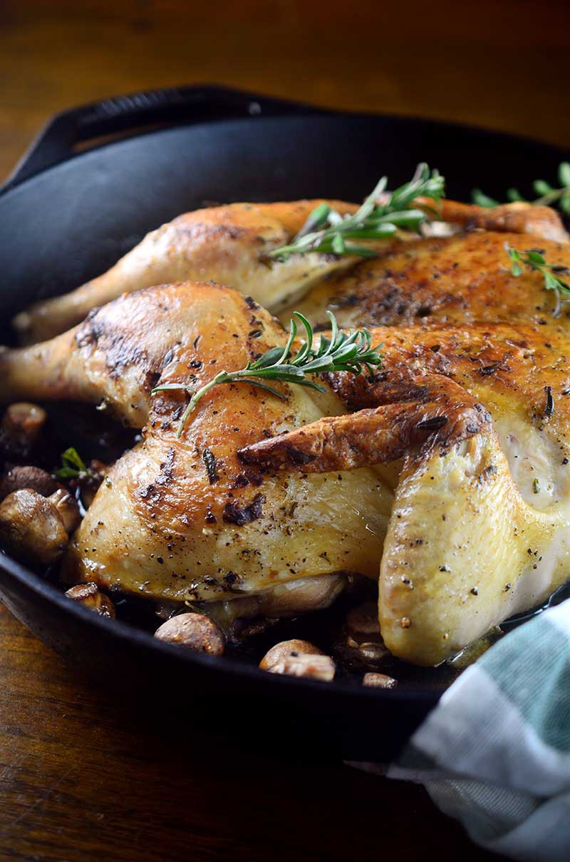 Learn how to spatchcock a chicken and make this Summer Savory Spatchcocked Chicken recipe!