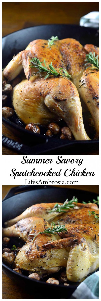 Summer Savory Spatchcocked Chicken