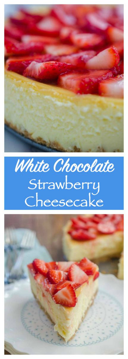 White chocolate strawberry cheesecake is the perfect cheesecake recipe for strawberry lovers! Get my tips for baking the perfect cheesecake and enjoy this decadent strawberry cheesecake recipe!