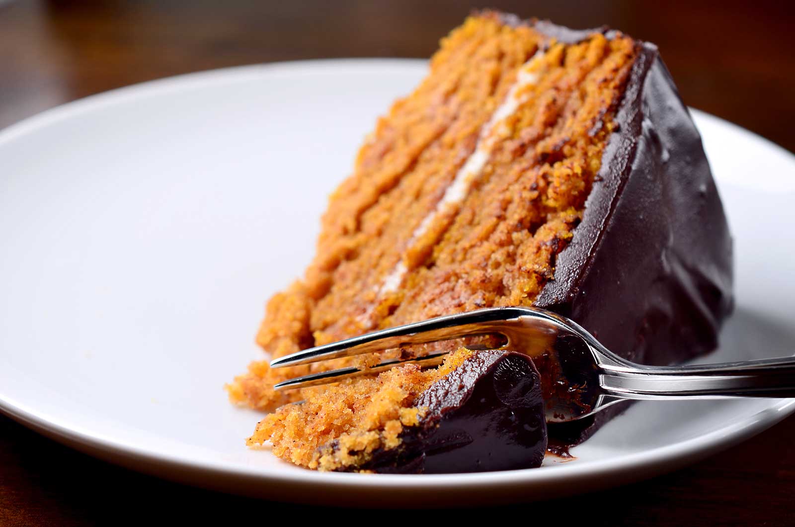 Pumpkin Cake with Chocolate Ganache