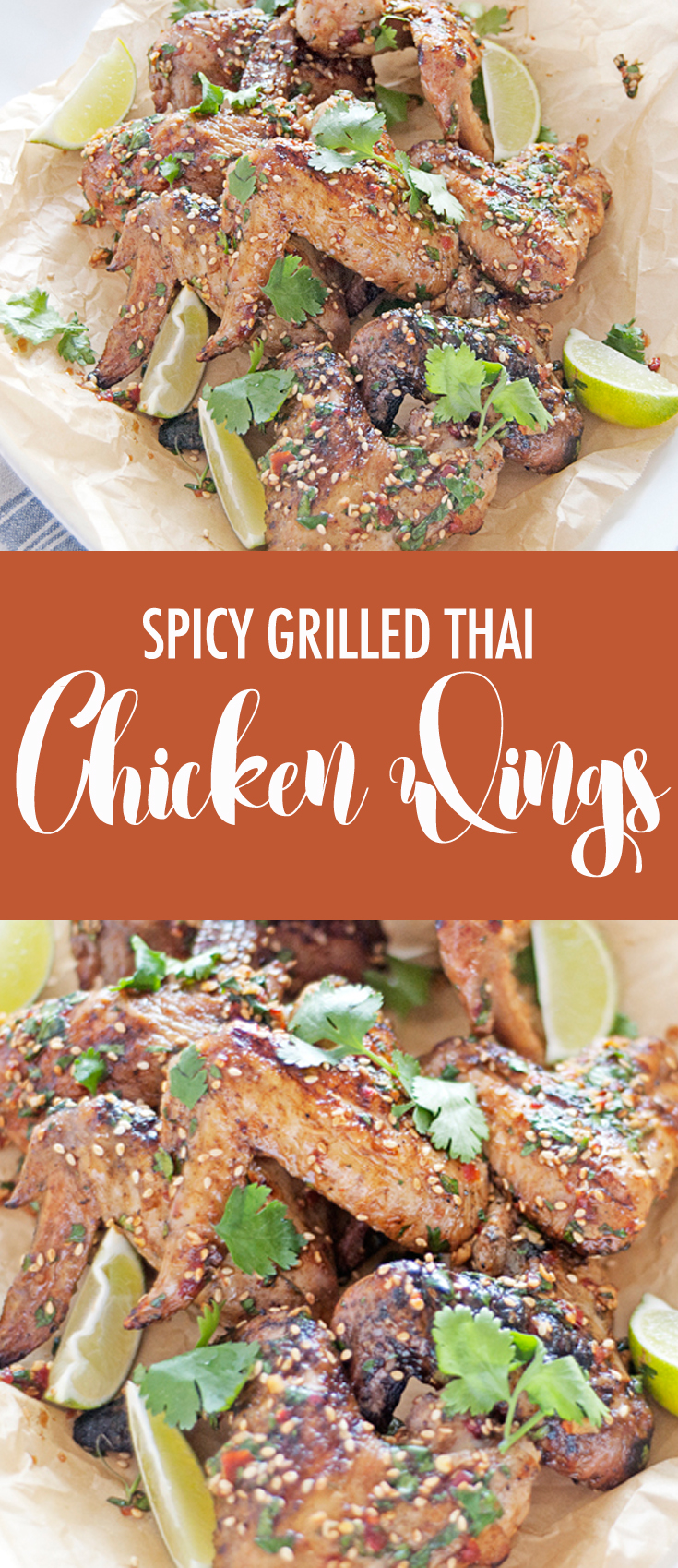 These Thai chicken wings are perfect for those warm summer grilling nights, and feature a beautifully spicy Thai sauce and lots of fresh cilantro!