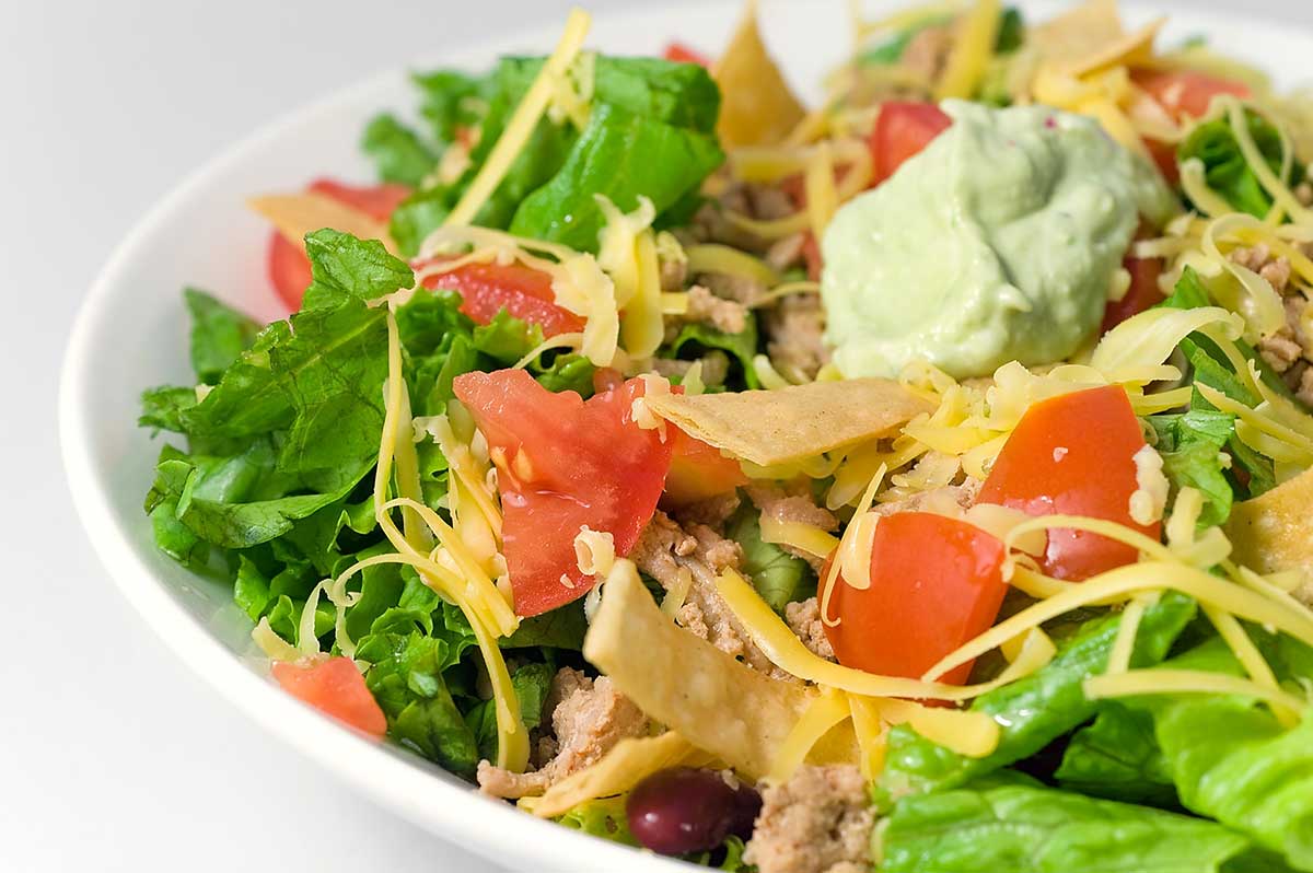 Taco Salad with Spicy Avocado Dressing