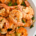 Close up of salt and pepper shrimp.