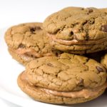 plate of chocolate chip nutella sandwich cookies.