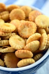 Cajun Seasoned Oyster Crackers - 4 ingredients and 20 minutes is all you need for these quick and easy these Cajun Seasoned Oyster Crackers. They make a great spicy snack and soup topper.