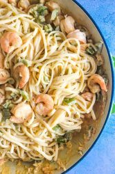 Cajun Shrimp Pasta is creamy, spicy and decadent. It makes a great date night meal!