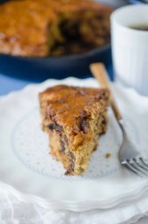 Dulce de Leche Banana Bread with dark chocolate chunks and a swirl of Dulce de Leche. Serve it for breakfast or dessert...or both.