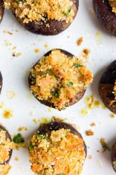 Close up photo of stuffed mushrooms