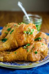 Dry rubbed with garlic and drizzled with garlic oil makes Garlic Fried Chicken a hit with all garlic lovers. It's crispy, succulent and perfectly garlicky. 