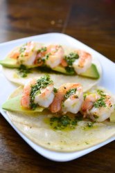 Grilled Shrimp Tacos with Basil Chimichurri