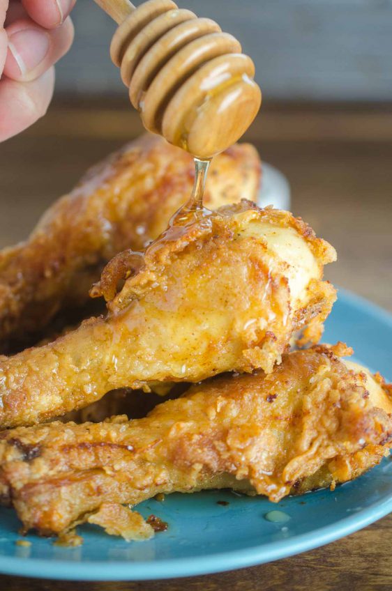 Honey Fried Chicken- A sweet n' salty twist on Southern Fried Chicken