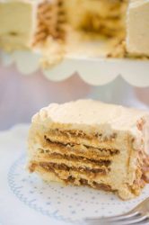 This Pumpkin Gingersnap Icebox Cake is a delectable no-bake cake with layers of gingersnaps and fluffy pumpkin whipped cream. It is simply bliss and a fabulous fall dessert!