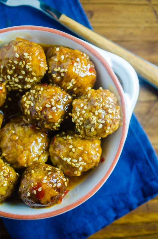 Sweet Chili Meatballs are so delicious, you'll need to make a double batch! This super easy slow cooker meatballs recipe is perfect for a weeknight dinner.