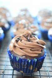 Triple Chocolate Cupcakes. Chocolate cupcake loaded with chocolate chips & topped with chocolate frosting. Chocolate lovers rejoice and then pass the milk!
