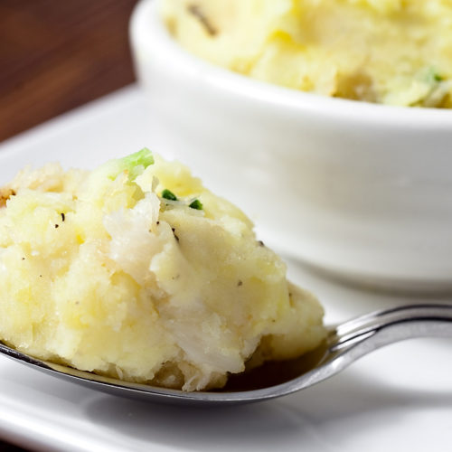 spoonful of dungeness crab mashed potatoes.