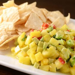 Pineapple Salsa on plate.