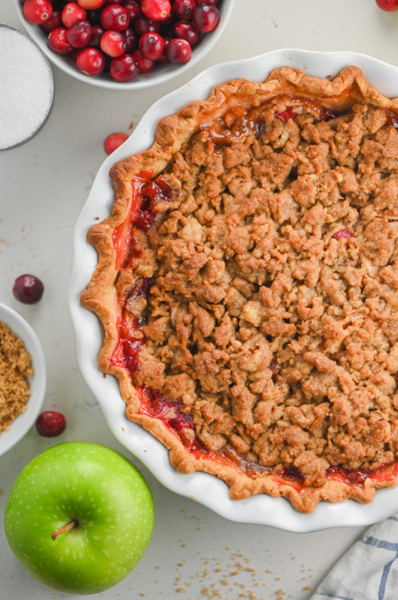 Cranberry Apple Crumble Pie