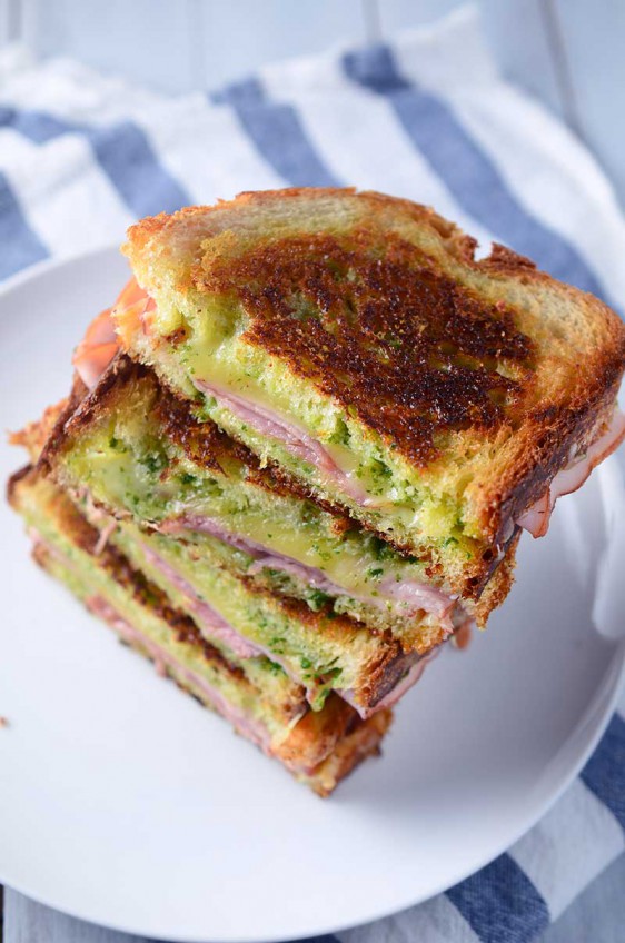 Arugula Pesto & Ham Grilled Cheese