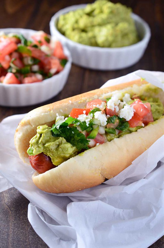 Bacon Wrapped Guacamole Hot Dogs