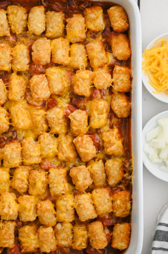 Chili Dog Tater Tot Casserole