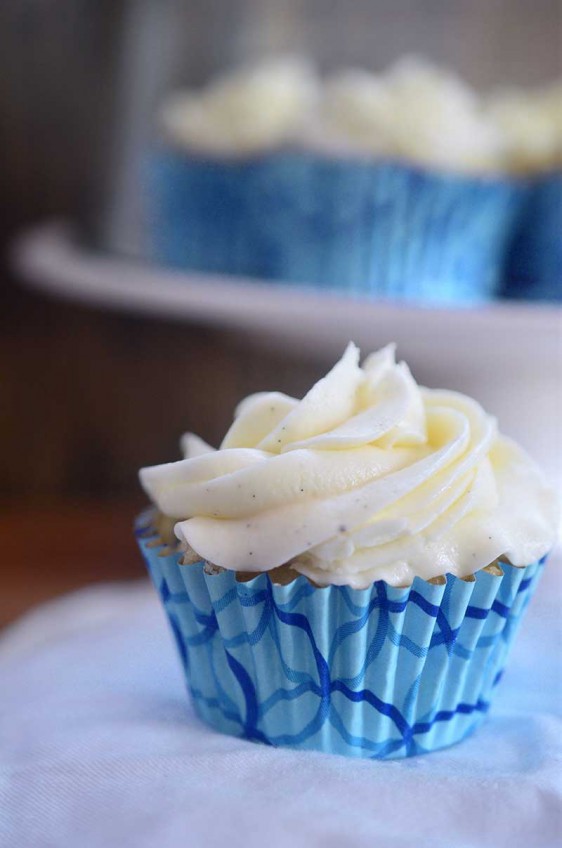 Chocolate Chip Cupcakes with Vanilla Bean Buttercream