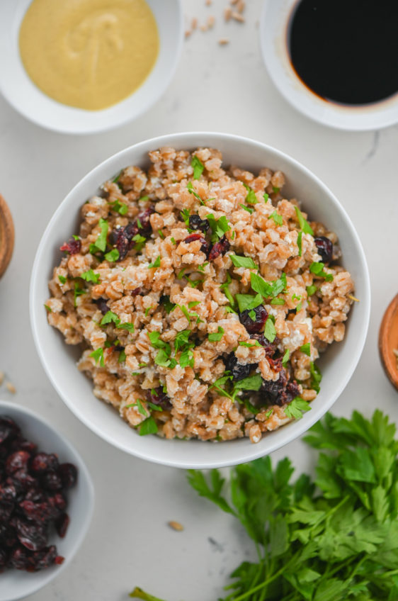 Farro, Cranberry and Goat Cheese Salad