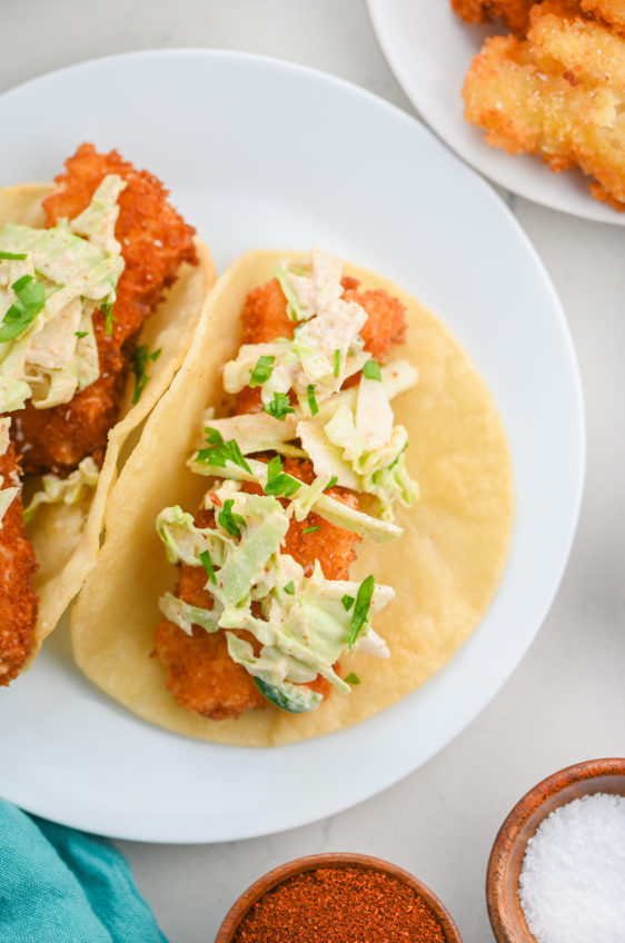 Fish Tacos with Spicy Slaw