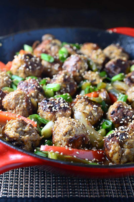 Garlic Pork Meatball Stir Fry