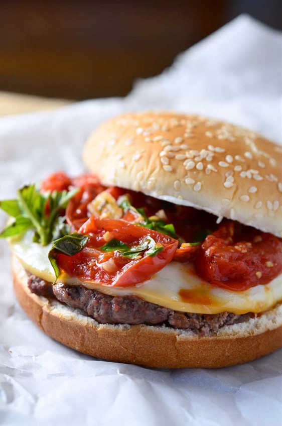 Grilled Tomato Basil Burgers