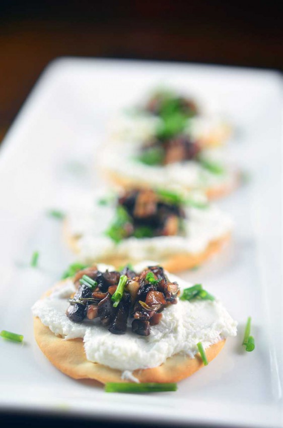 Herb Mushroom and Goat Cheese Bites