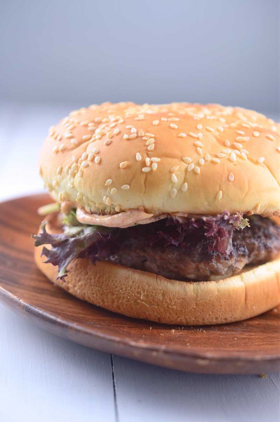 Lamb Burger with Harissa Mayo