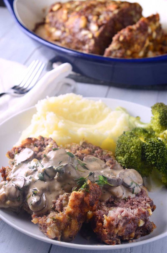 Meatloaf with Mushroom Gravy