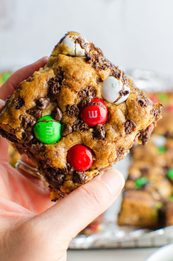 Mint M&M Cookie Bars