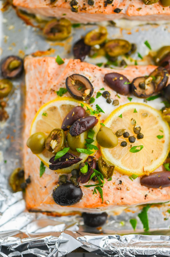 Oven Roasted Salmon with Olives