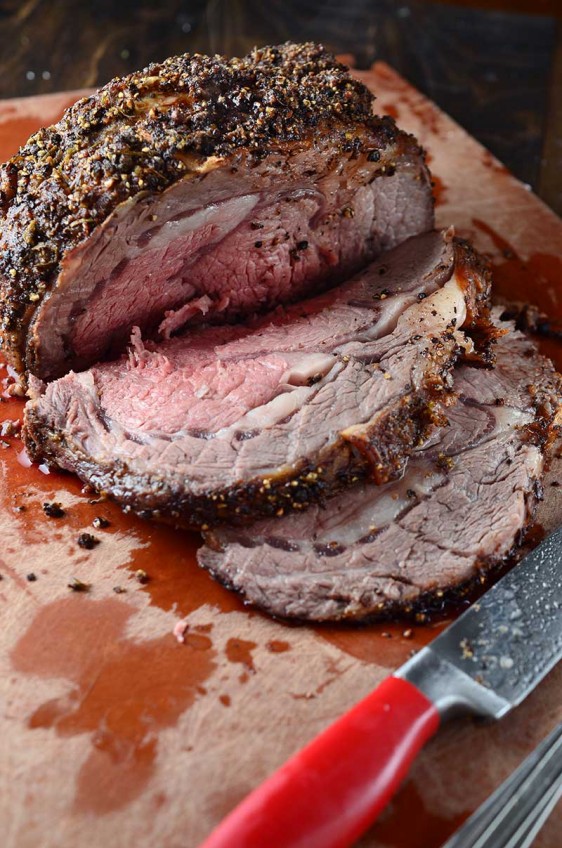 Peppercorn and Rosemary Crusted Prime Rib