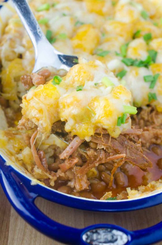 Pulled Pork Tater Tot Casserole