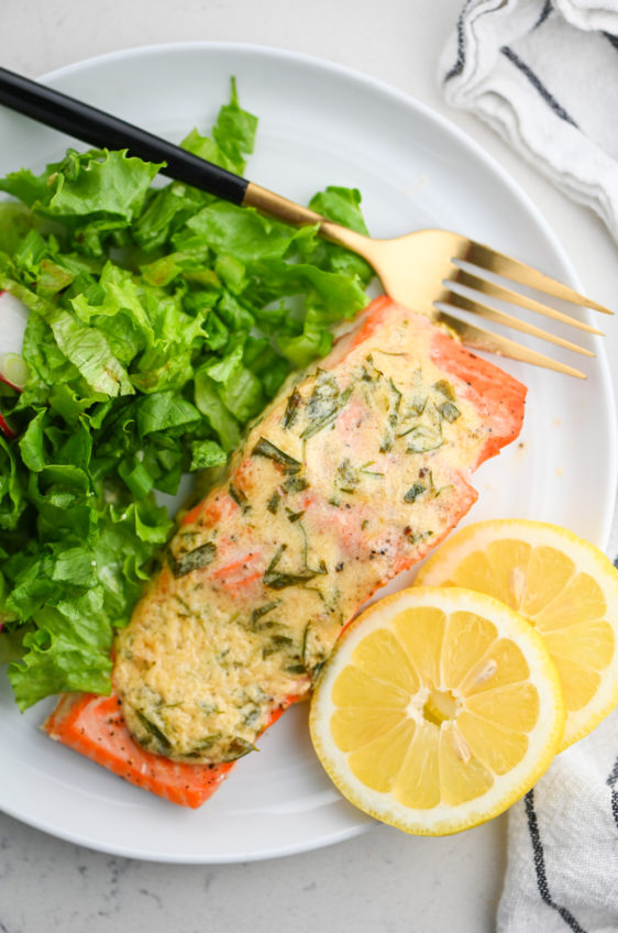 Salmon with Dijon Tarragon Sauce