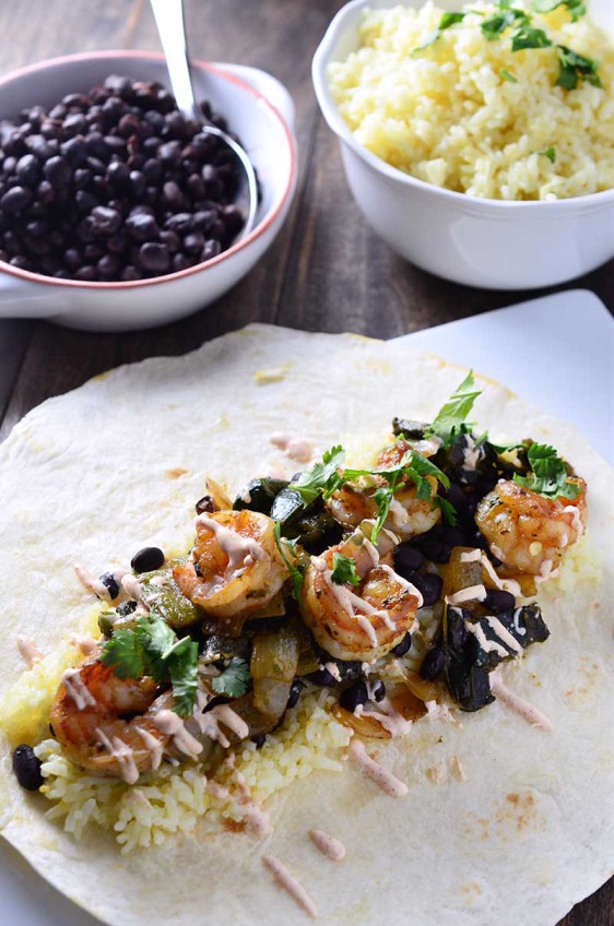 Shrimp & Roasted Poblano Burrito