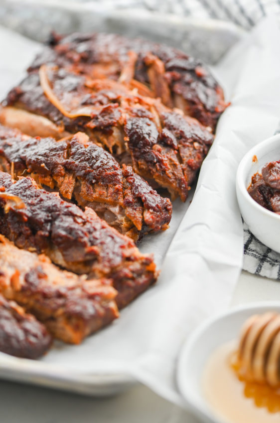 Slow Cooker Pork Ribs with Honey Chipotle BBQ Sauce