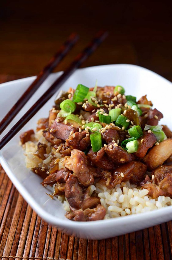 Slow Cooker Sesame Bourbon Chicken